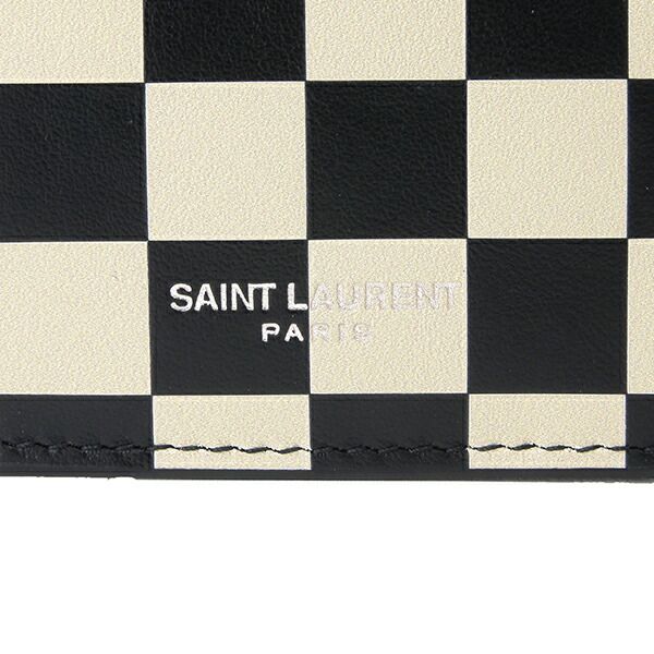 Saint Laurent Card Case Holder Beige Black — view 6