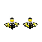 Prada Earrings Yellow Black Bat 925 Sterling Silver