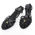 Celine Triomphe Charm Leather Sandals Black 36