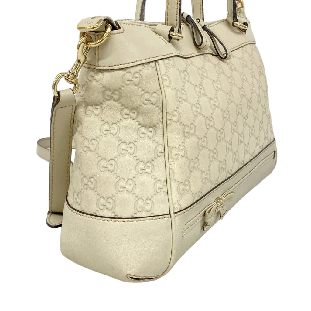 Gucci Handbag Guccissima Leather Ivory Champagne Gold — view 2
