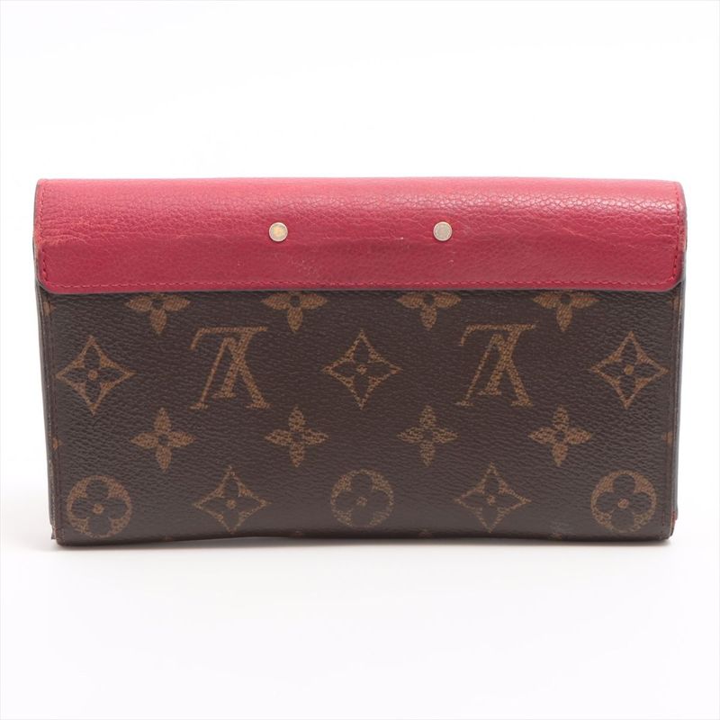 Louis Vuitton Monogram Portefeuille-pallas Long Wallet Red Brown — view 8