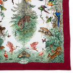 Hermes Scarf Carre 90 Equateur Equatorial Animal Bird All Over Pattern Silk Red — view 5