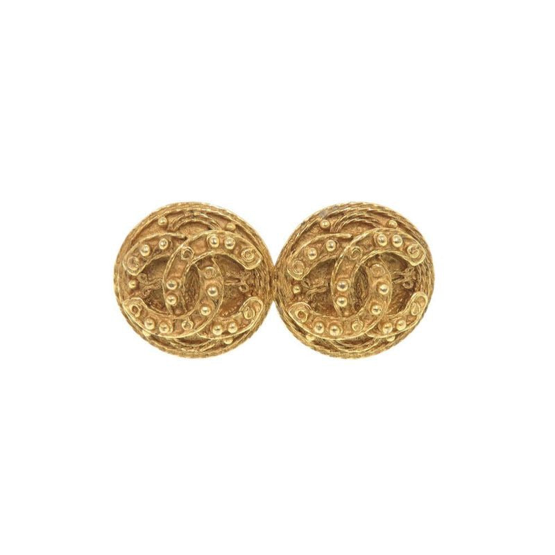 Chanel Coco Mark Metal Gold Earrings 0079 — view 2