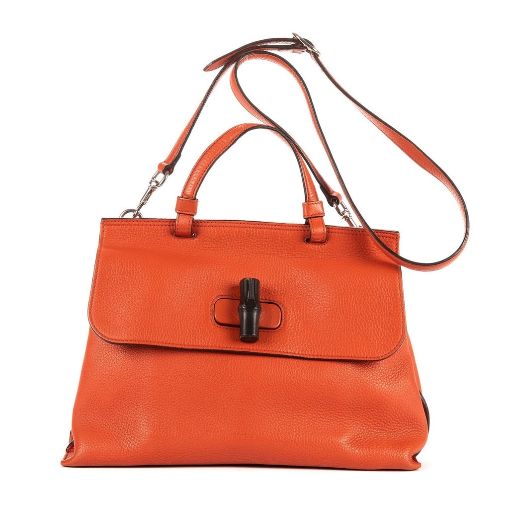 Gucci Large Daily Top Handle Orange Grain Leather