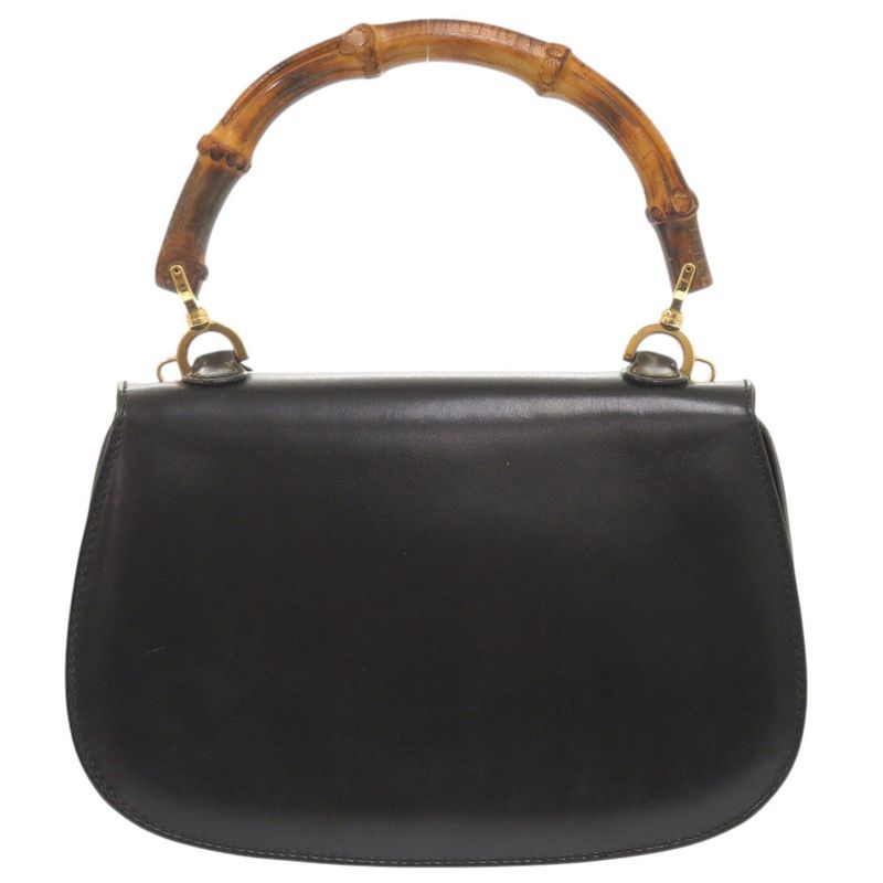 Gucci 2-Way Bamboo 000 2046 0188 Leather Black Handbag 1373 — view 3