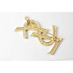 Saint Laurent Pin Brooch Badge Monogram YSL Logo — view 3