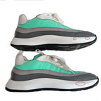 Hermes Glam Sneakers 41 Nylon Leather Blue Green Shoes — view 5