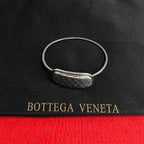 Bottega Veneta Intrecciato Silver Plated Bracelet Bangle Men Women 35993 — view 2