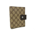Gucci Notebook Cover GG Supreme Beige Brown Leather System 6 Holes Agenda