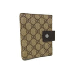 Gucci Notebook Cover GG Supreme Beige Brown Leather System 6 Holes Agenda