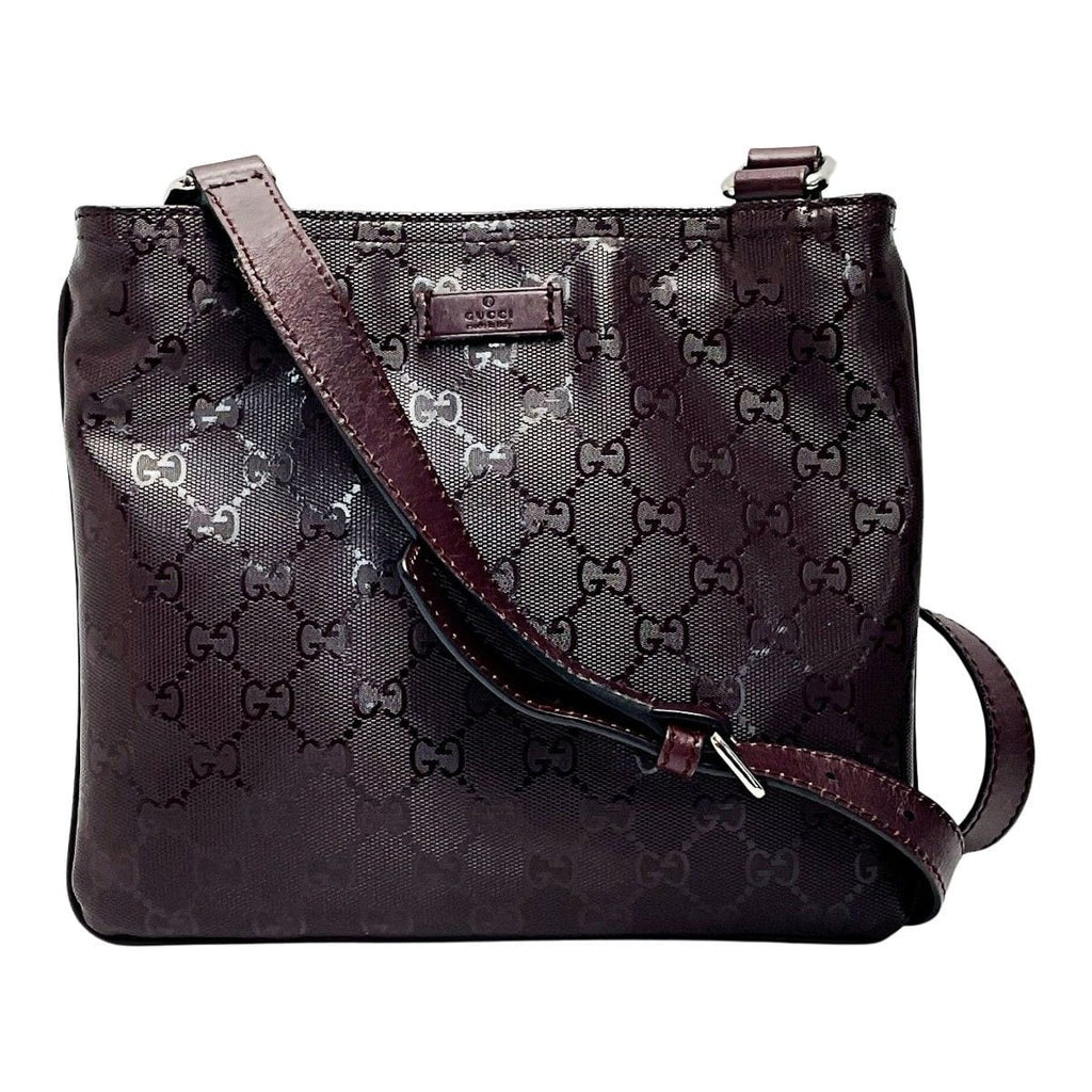Gucci GG Imprime Brown Shoulder Bag Silver Hardware
