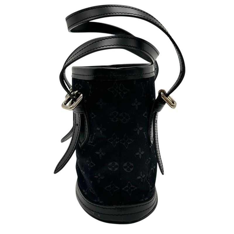 Louis Vuitton Monogram Satin Little Bucket Handbag Noir — view 3