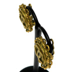 Chanel Vintage Guilloche Gold-Tone Earrings — view 3