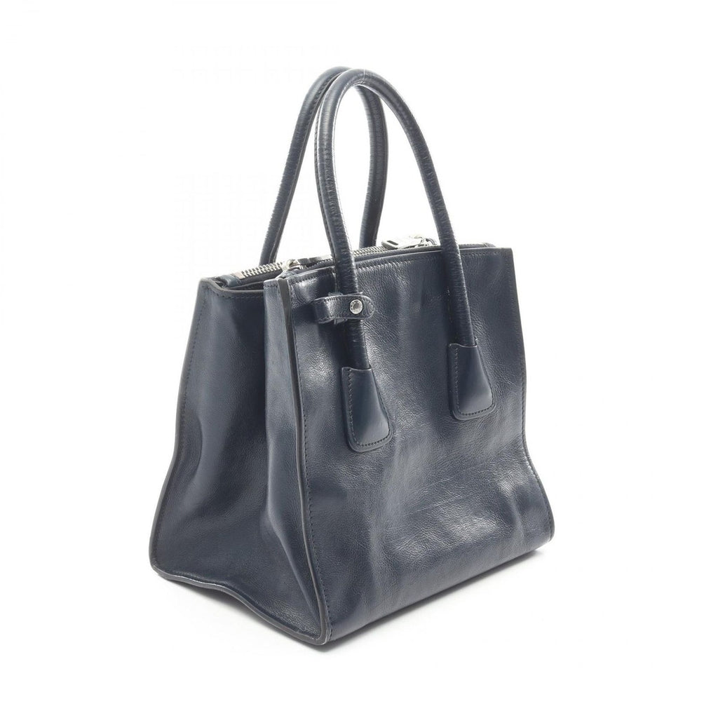 Prada Handbag Navy Leather Triangle Logo 2-Way — view 2