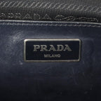 Prada Handbag Navy Leather Triangle Logo 2-Way — view 4
