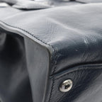 Prada Handbag Navy Leather Triangle Logo 2-Way — view 5