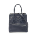 Prada Handbag Navy Leather Triangle Logo 2-Way