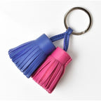 Hermes Key Ring Holder Carmen Urdos Tassel Charm Blue Fuchsia