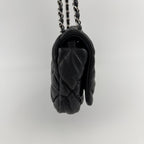 Chanel CC Logo Bubble Quilt Chain Shoulder Bag Black Leather Vintage — view 5