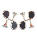 Hermes Earrings Col Black Silver Stainless Steel