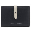 Celine Medium Strap Calf Black Beige Fold Wallet