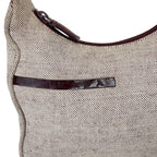 Prada Accessory Pouch Mini Handbag Ivory Wine Red Canvas — view 7