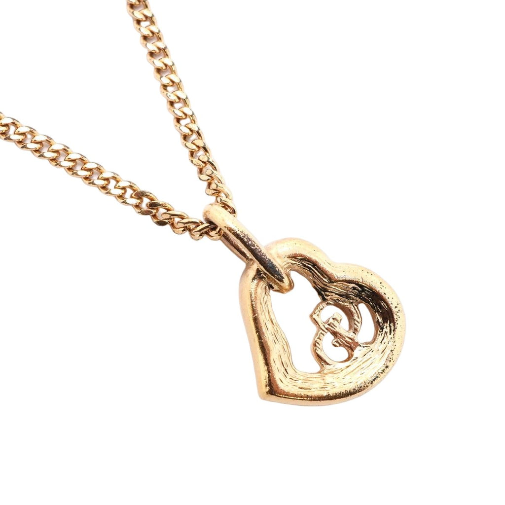 Dior Necklace CD Logo Heart Motif Gold Plated — view 2