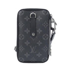 Louis Vuitton Monogram Eclipse Reverse Double Phone Pouch Mini Bag Gris Black — view 2