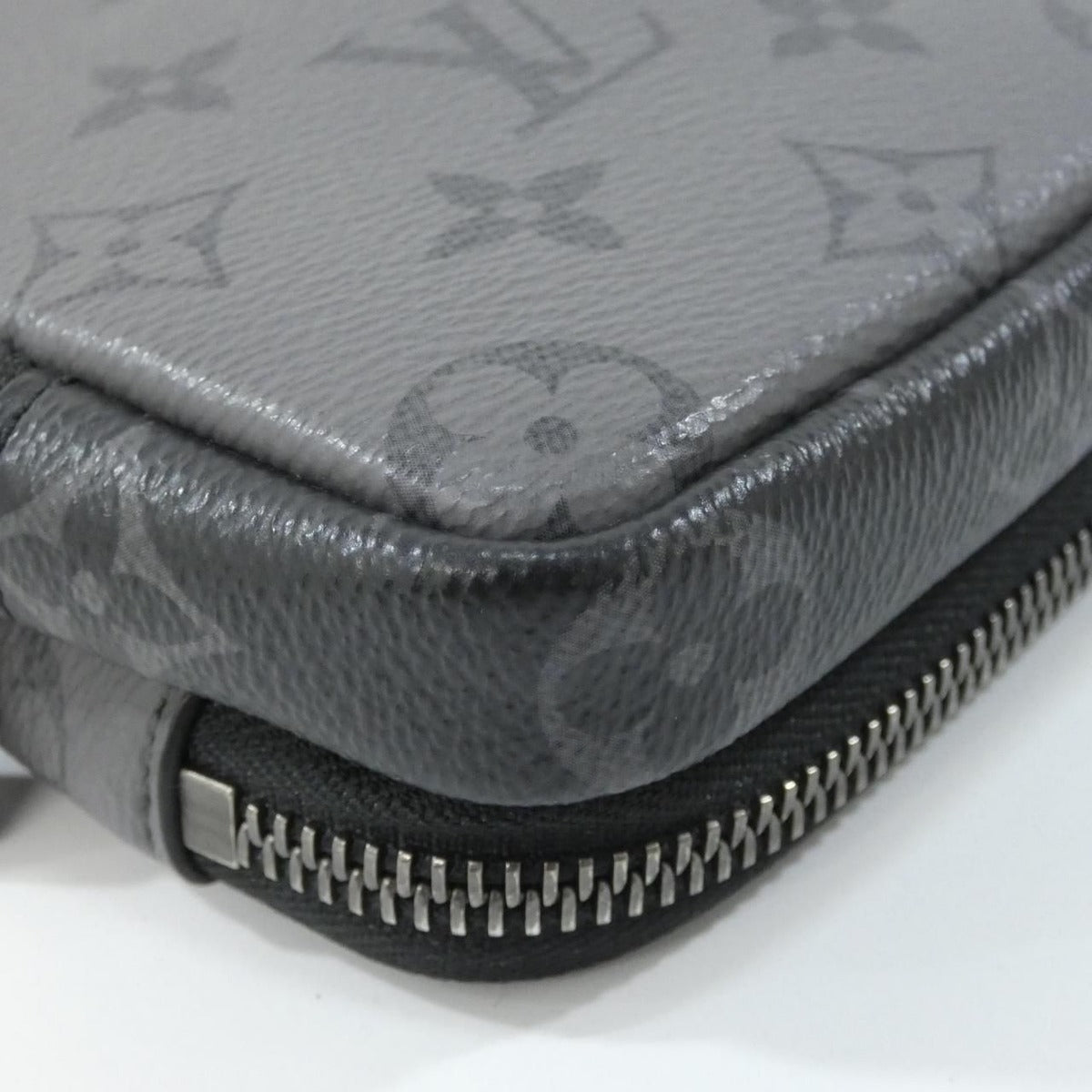Louis Vuitton Monogram Eclipse Reverse Double Phone Pouch Mini Bag Gris Black — view 3