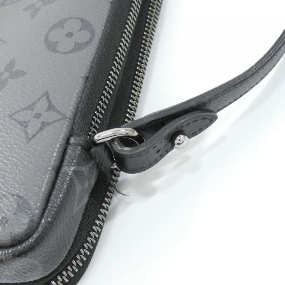 Louis Vuitton Monogram Eclipse Reverse Double Phone Pouch Mini Bag Gris Black — view 7