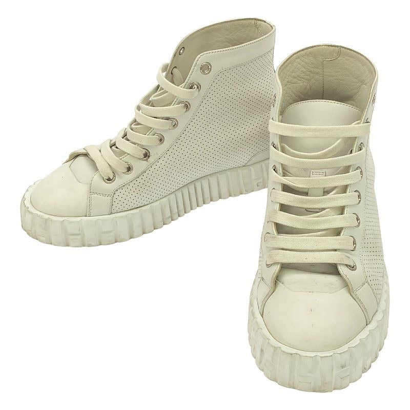 Hermes Climbing Perforated Leather High-cut Sneakers 35 White