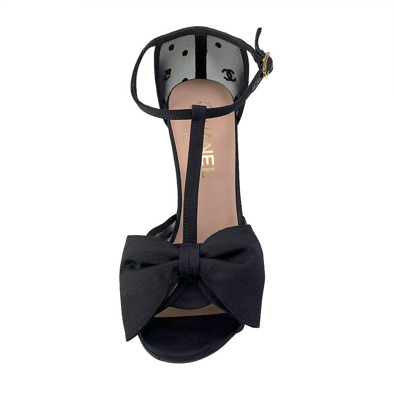 Chanel Ribbon Mesh Coco Mark Sandals — view 2