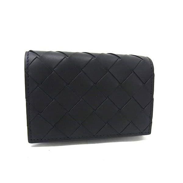 Bottega Veneta Intrecciato Leather Card Case Holder Business Black