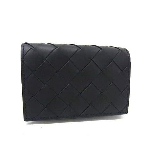 Bottega Veneta Intrecciato Leather Card Case Holder Business Black