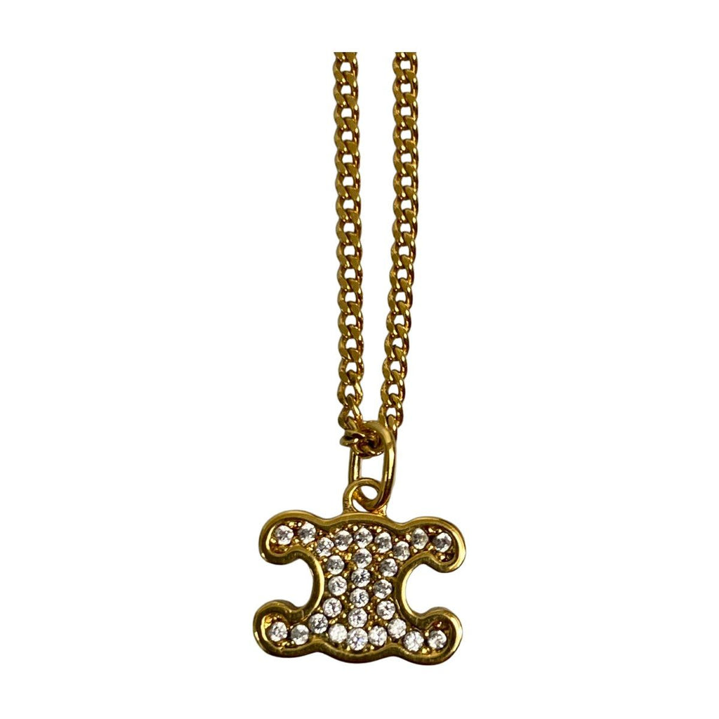 Celine Triomphe Rhinestone Necklace 42 cm — view 3