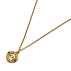 Christian Dior Logo Rhinestone Necklace Round GP — view 2