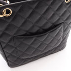 Chanel Tote Quilted Petite Shopping PST Black Leather Chainto — view 6