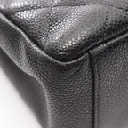 Chanel Tote Quilted Petite Shopping PST Black Leather Chainto — view 8