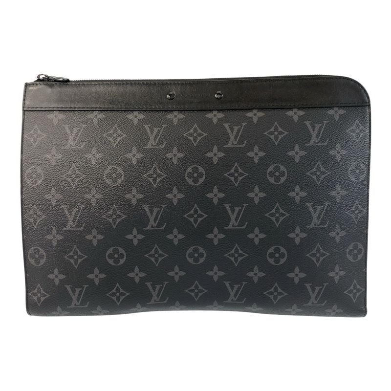 Louis Vuitton Monogram Eclipse Pochette Jules Black Grey Leather