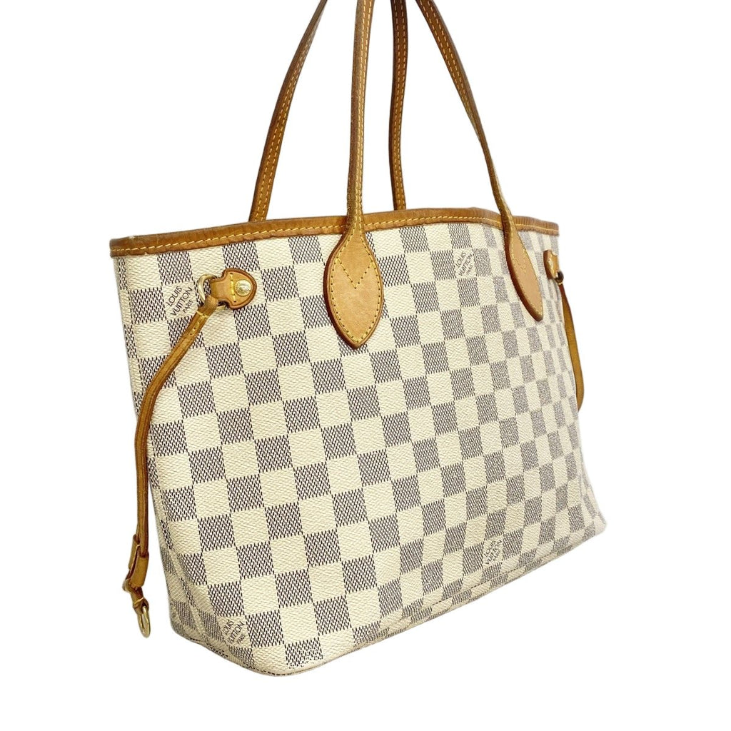 Louis Vuitton Tote Damier Azur Neverfull PM White — view 2