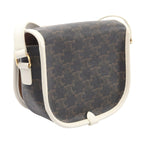 Celine Shoulder Bag Folco Triomphe Black White Canvas — view 2