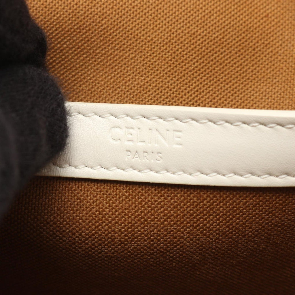 Celine Shoulder Bag Folco Triomphe Black White Canvas — view 4