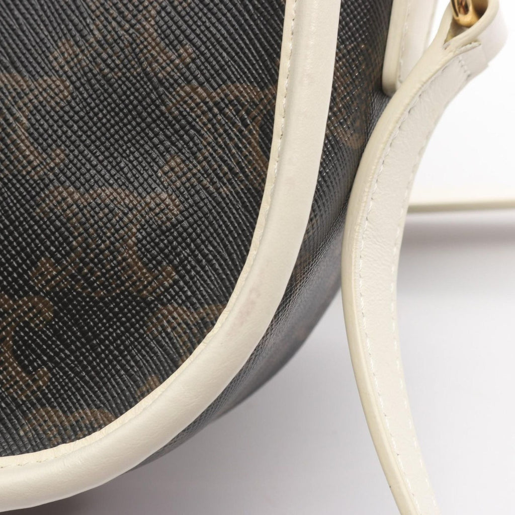 Celine Shoulder Bag Folco Triomphe Black White Canvas — view 8