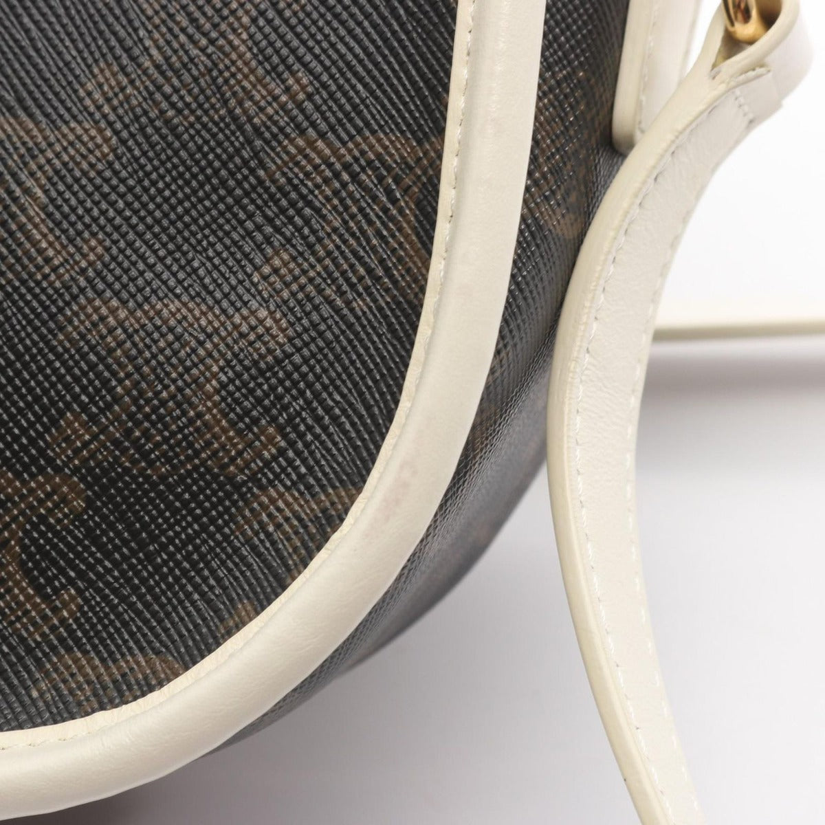 Celine Shoulder Bag Folco Triomphe Black White Canvas — view 8