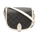 Celine Shoulder Bag Folco Triomphe Black White Canvas