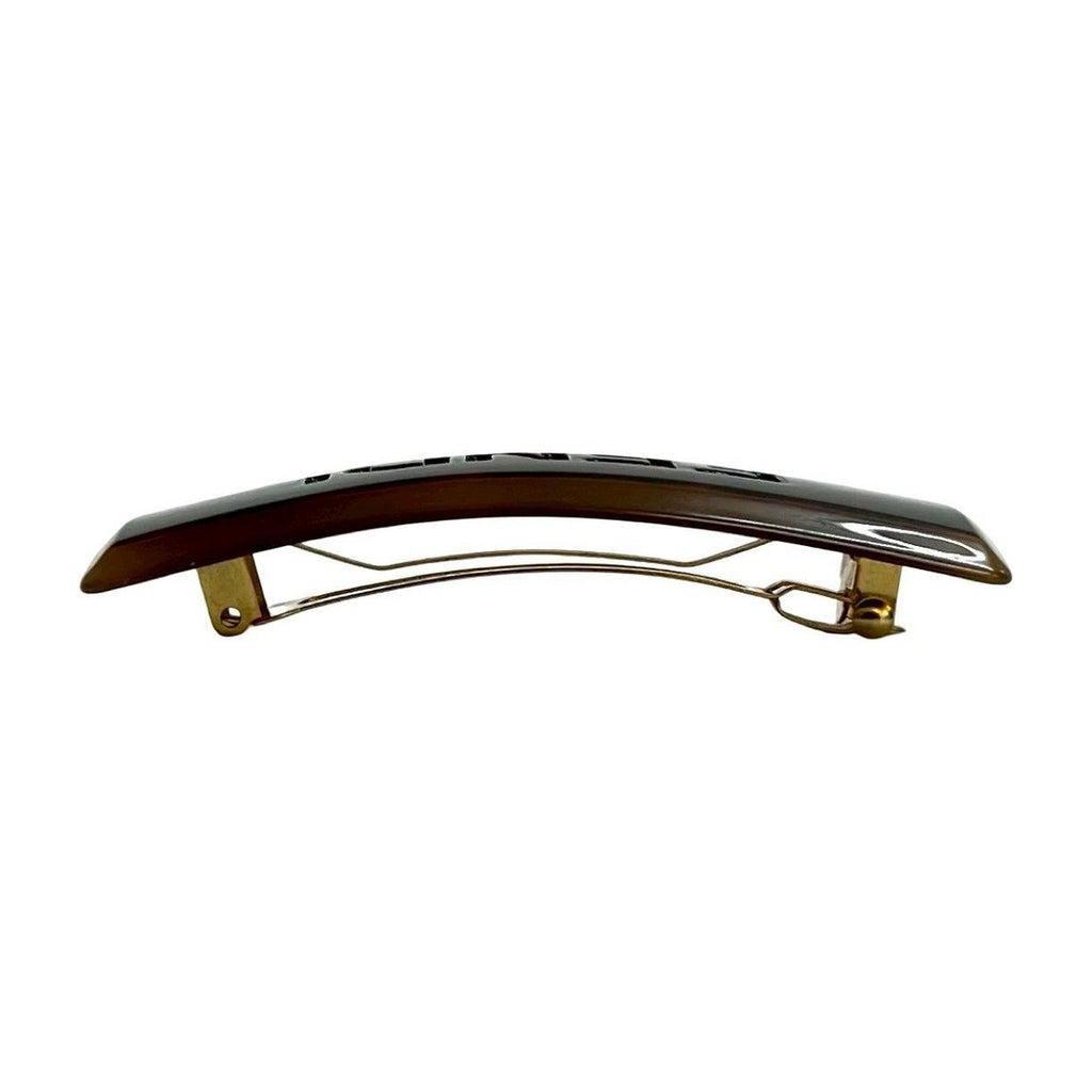 Fendi Logo Tortoiseshell Barrette Hairpin Hair Brown — view 3