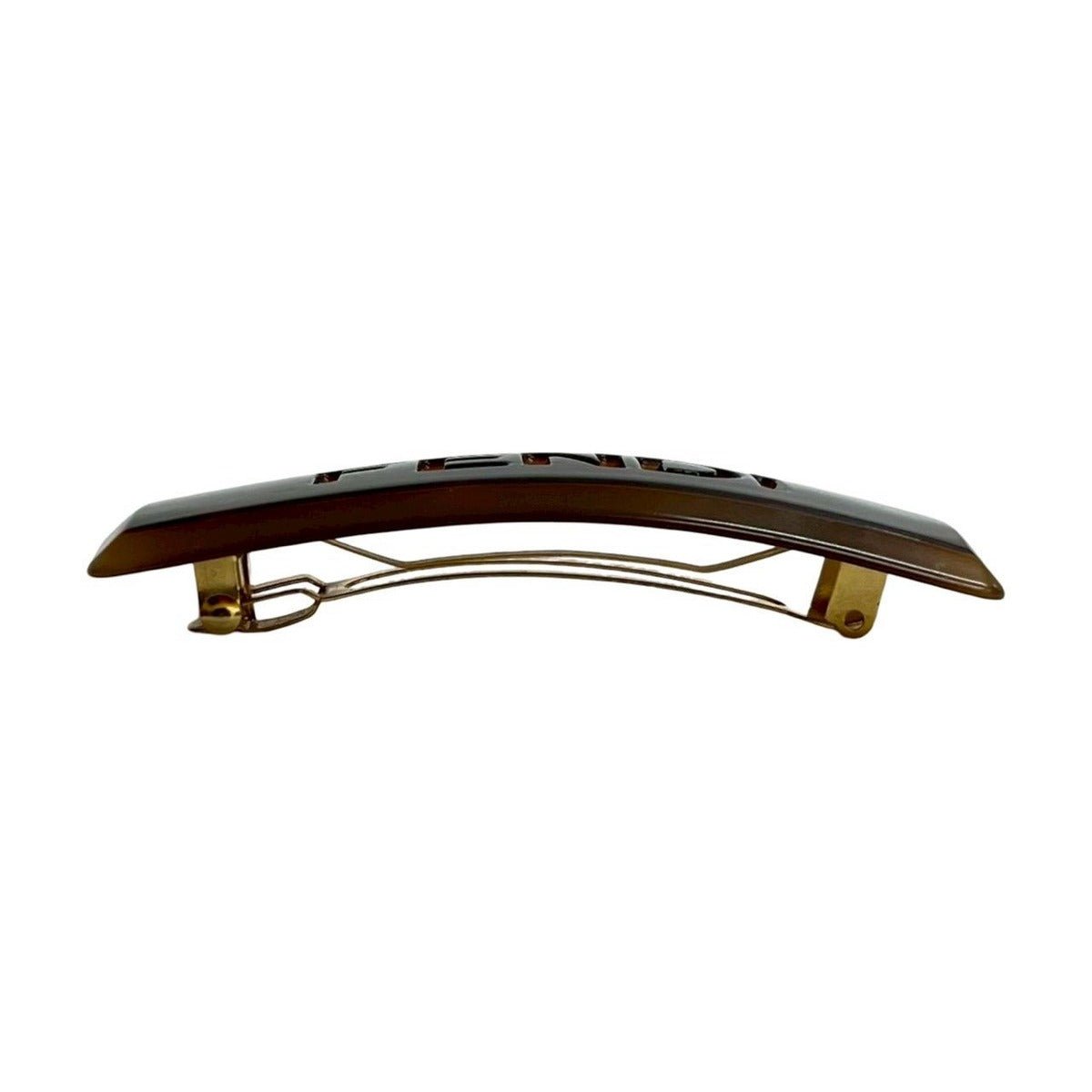 Fendi Logo Tortoiseshell Barrette Hairpin Hair Brown — view 4