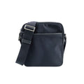 Prada Nylon Saffiano Leather Square Dark Navy Shoulder Bag Silver