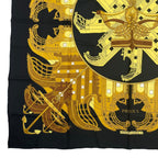 Hermes Scarf Silk Carre 90 Proues Black — view 4