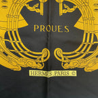 Hermes Scarf Silk Carre 90 Proues Black — view 6